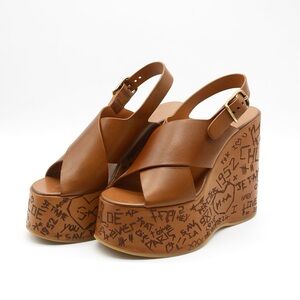 🍓CHLOE Maxine Graffiti Wedge Sandals
